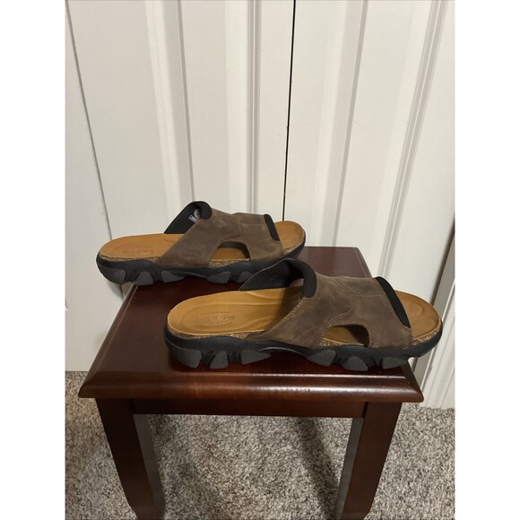 NWOB Men Keen Daytona II Slides Bison And Black Size 12 Leather Anatomic Footbed main image 5